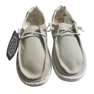 Hey Dude Women's Celestial Shine Ivory Slip-On Flats